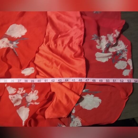 Lulus Love in Bloom Red Floral Print Off-the-Shoulder High-Low Dress Size Small - Picture 9 of 16